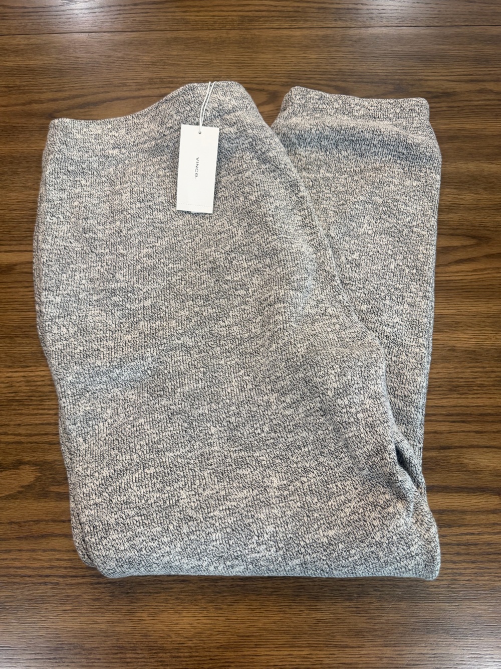Vince Mens Marbled Fleece Jogger Black / Off White Size XXL